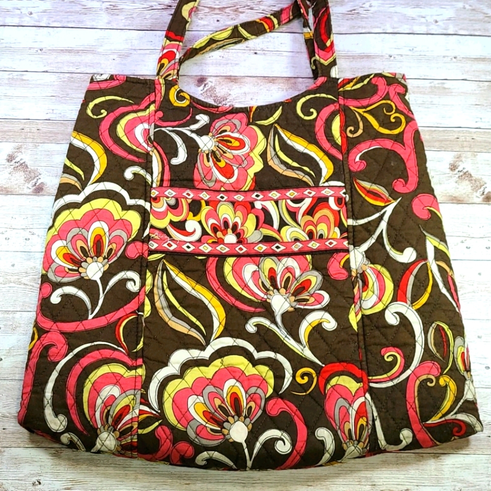 Vera Bradley Large Tote Brown Pink